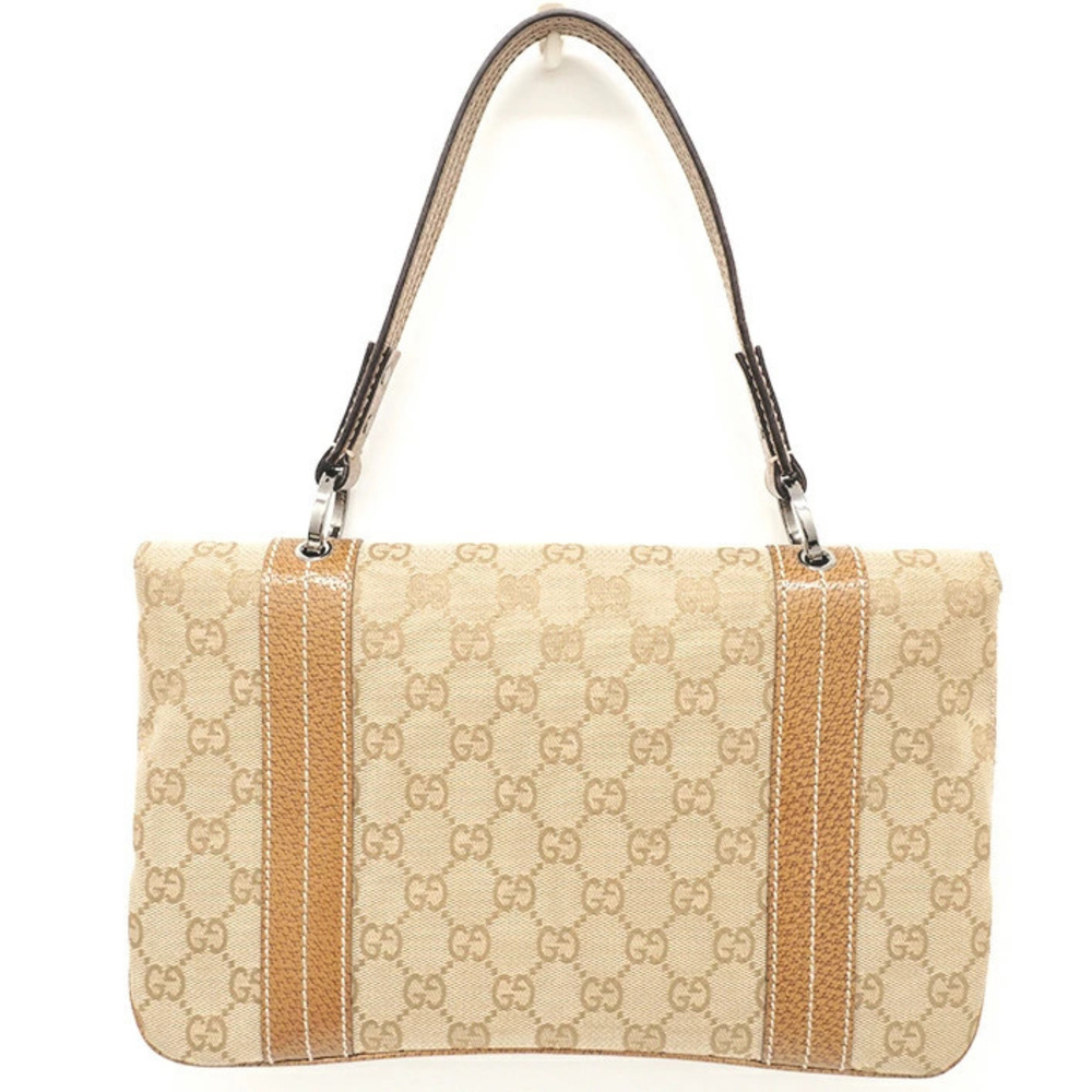 Gucci Shoulder Beige Hobo Handbag Shoulder Bag One Canvas GG